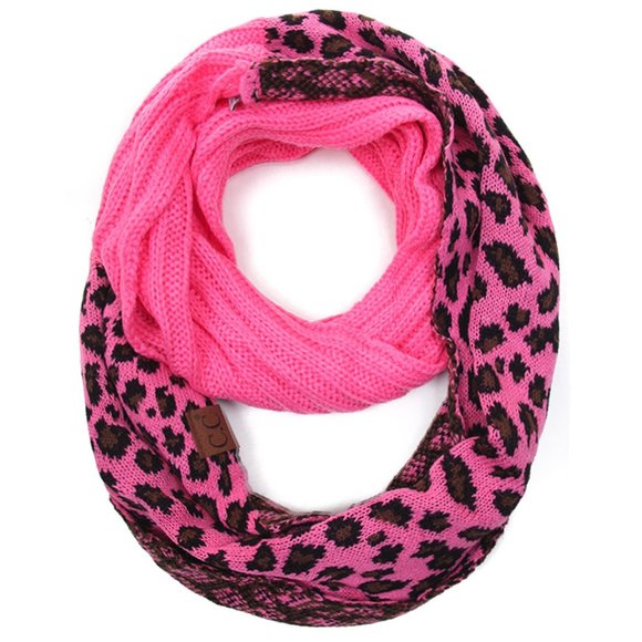 C.C Animal Cheetah Print Infinity Loop Warm Scarf - Picture 1 of 2